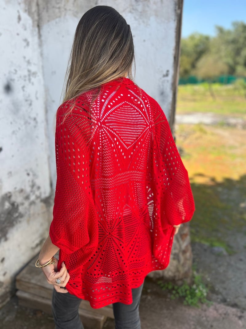 Veronique - Üreges Félhosszú Ujjú Kardigán