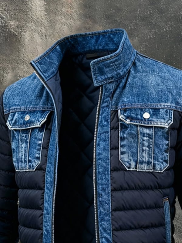 Upamecano – Vintage Denim Patchwork Outdoor Kabát