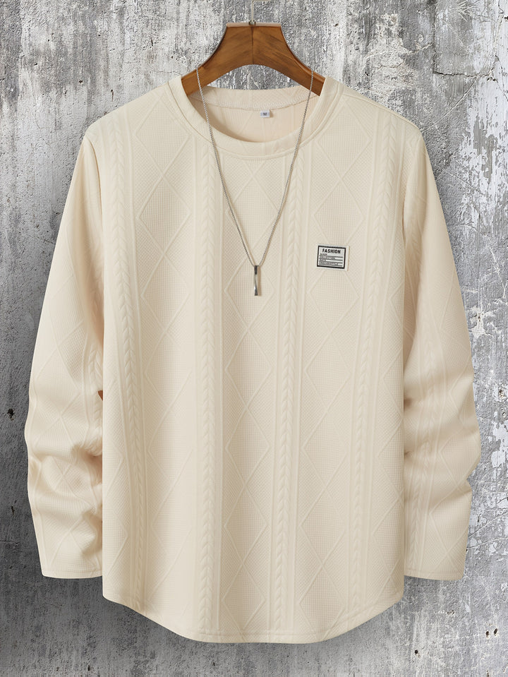 Lyman - Geometrikus Mintás Hosszú Ujjú Kapucnis Pulóver