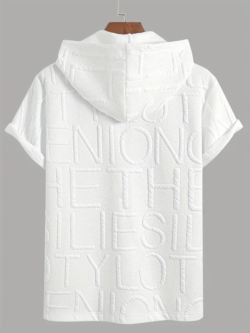 Henryk - Elegáns Rövid Ujjú Kapucnis Cipzáras Pulóver