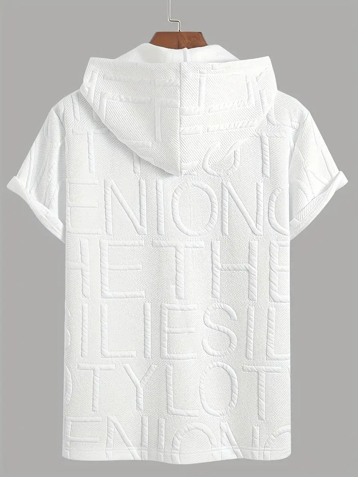 Henryk - Elegáns Rövid Ujjú Kapucnis Cipzáras Pulóver