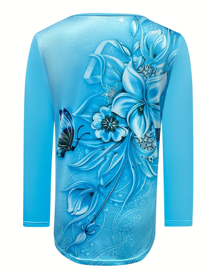 Ljiljana - Divatos Virágmintás Felső