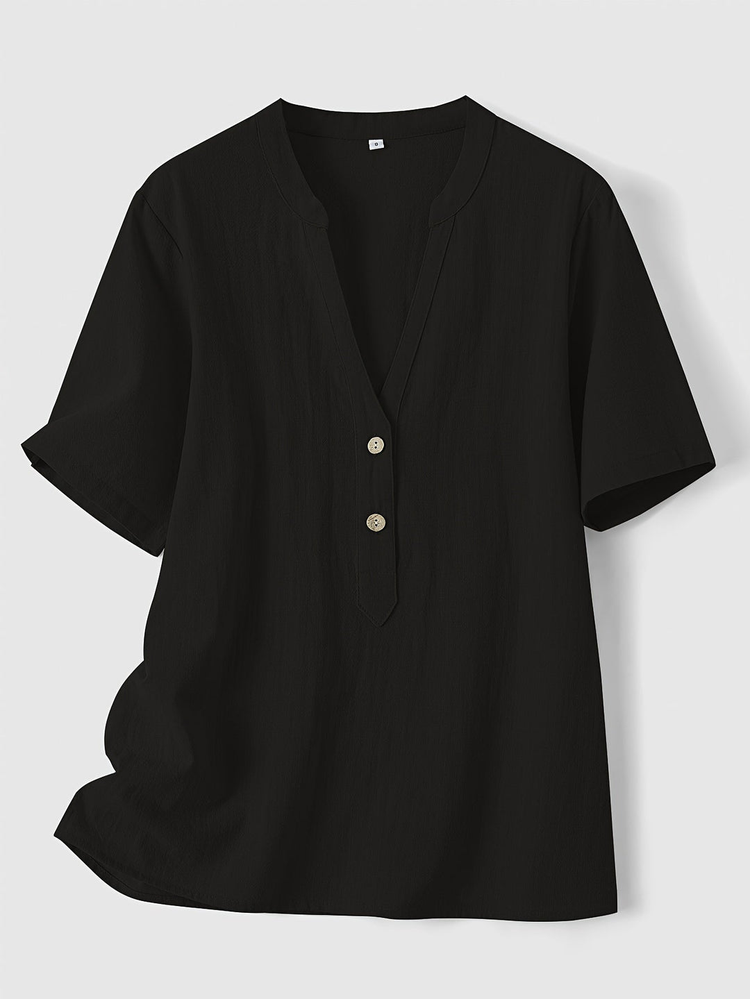 Sharron - Elegáns V-Nyakú Blúz Gombokkal