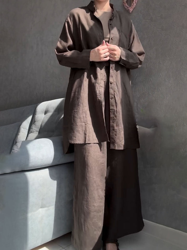 Darlene - Kényelmes Kétrészes Lenvászon Szett