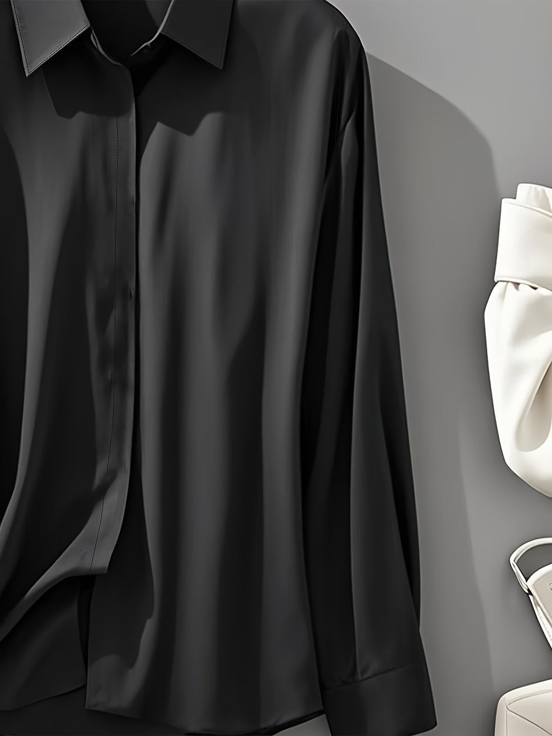 Elenochka - Stílusos Hosszú Ujjú Gombos Ing