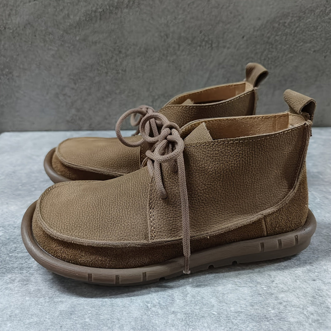 Lirinda - Bőr Bokacsizma Csipkés Felkötéssel