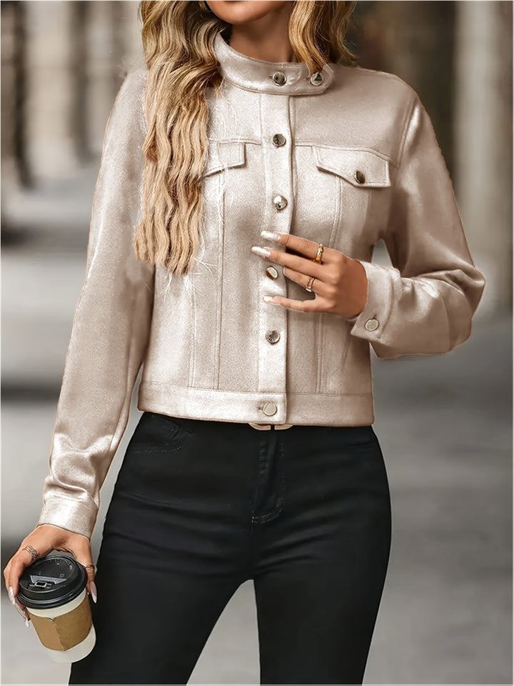 Slavica - Vintage Hosszú Ujjú Kabát Elülső Gombokkal