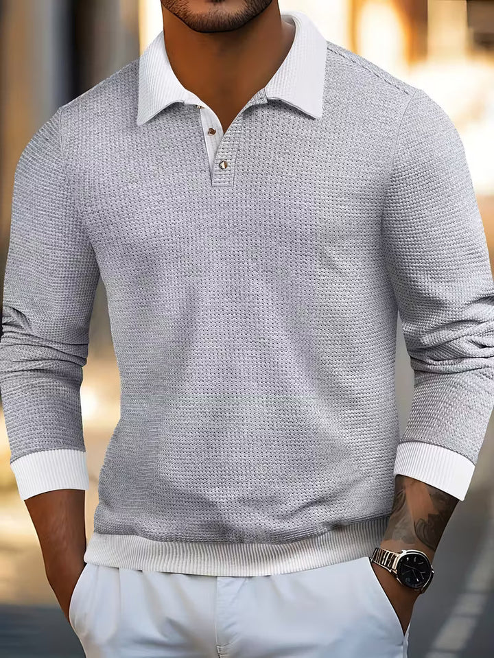 Gennady - Texturált Gofri Kötésű Ing Kontrasztos Gallérral