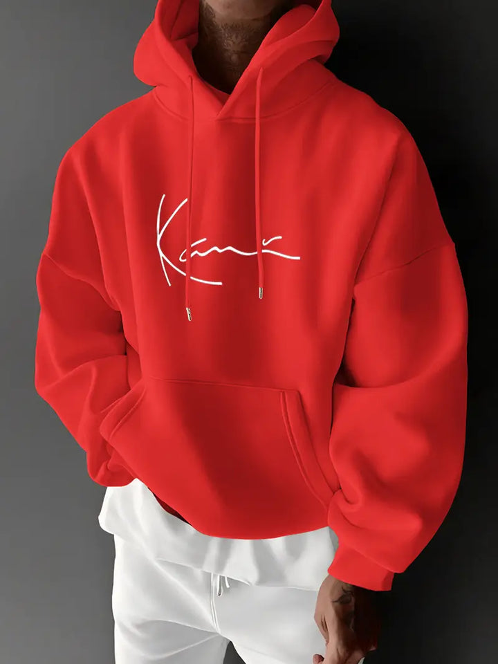 Jayasuriya – Kényelmes Kapucnis Pulóver Jellegzetes Nyomtatással