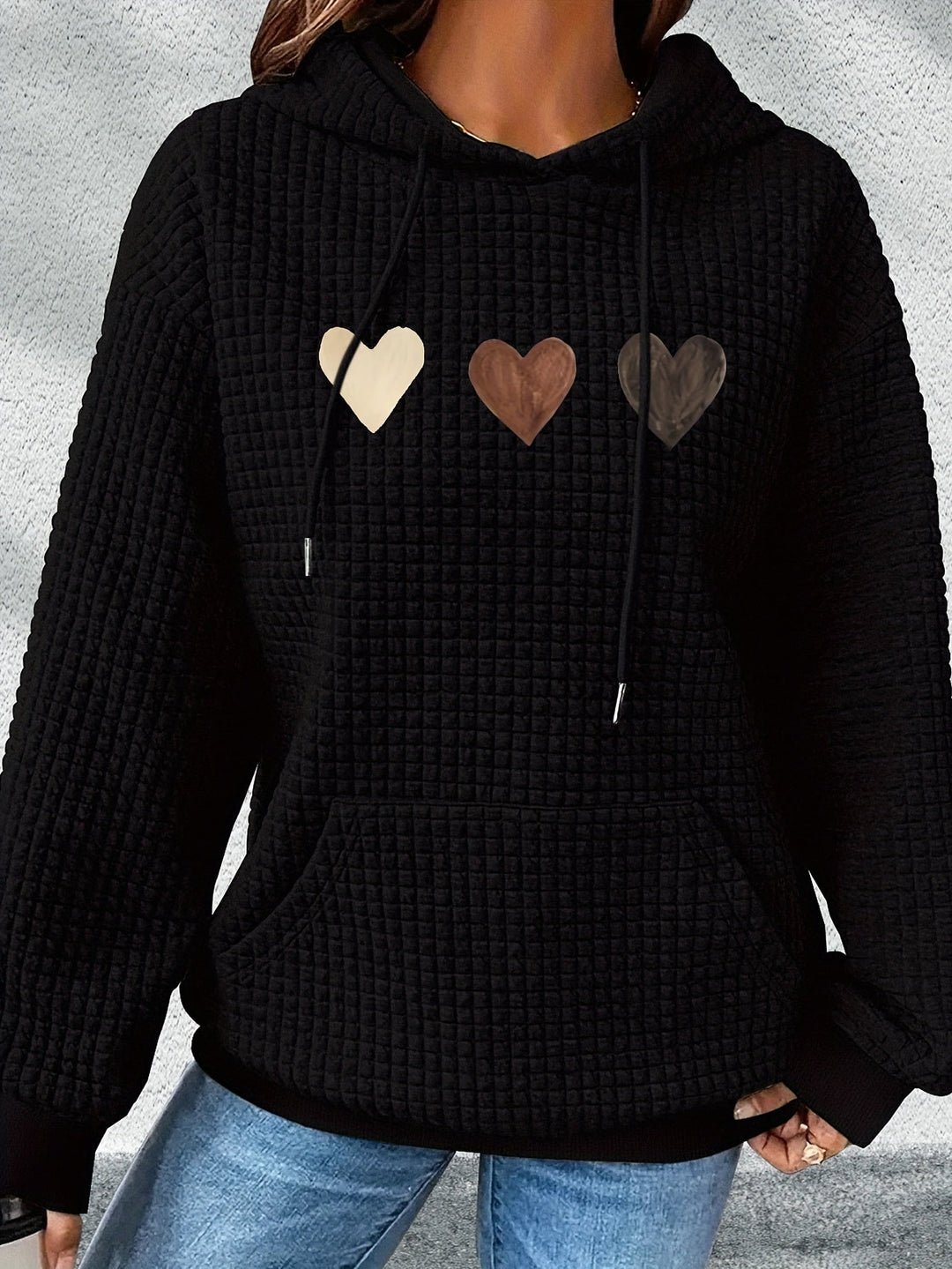 Urmela – Alkalmi Poliészter Kapucnis Pulóver Zsebekkel