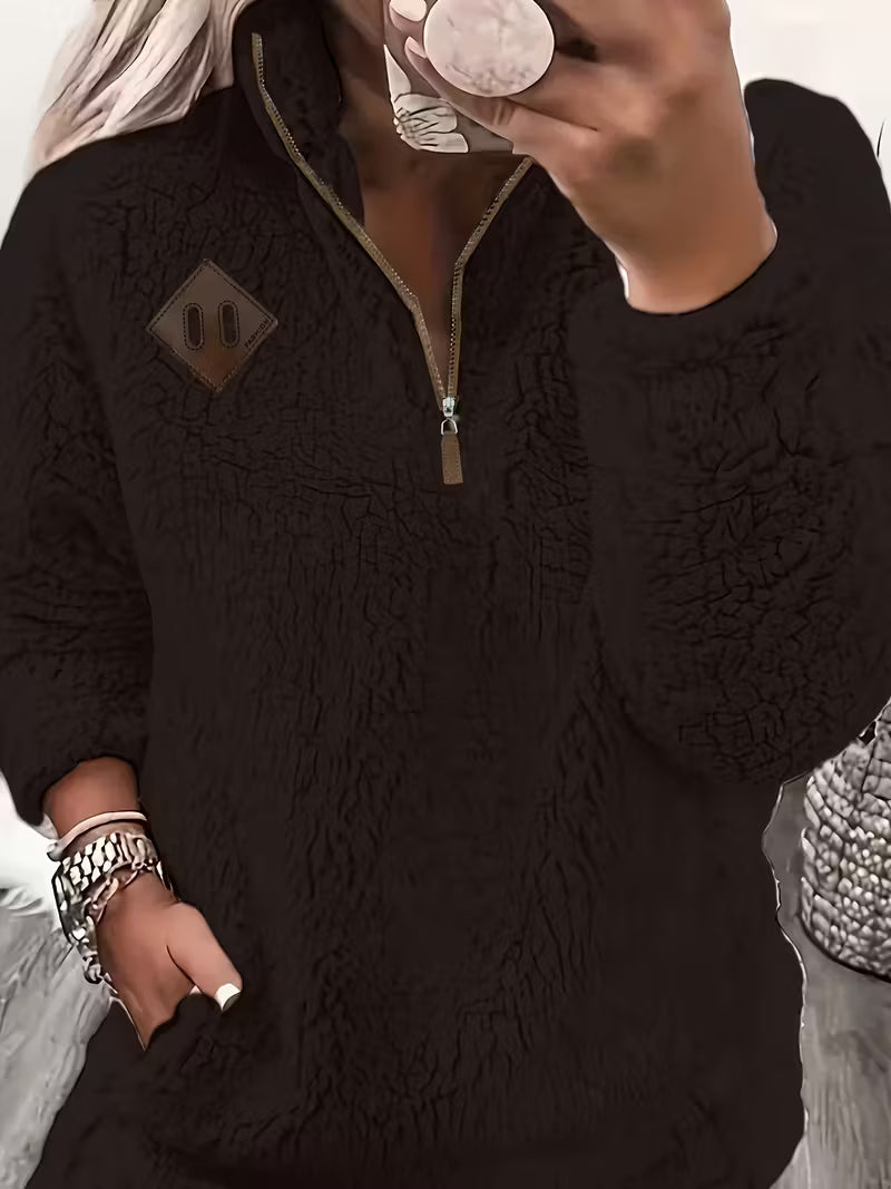 Humera - Elegáns Hosszú Ujjú Cipzáras Kabát