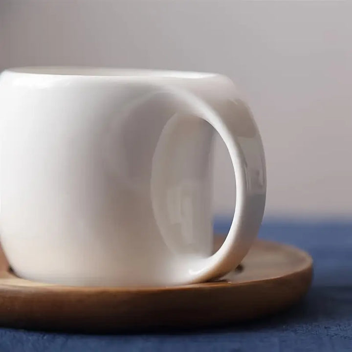 ClayHaven - Kerámia Kávéscsésze Fa Alátéttel