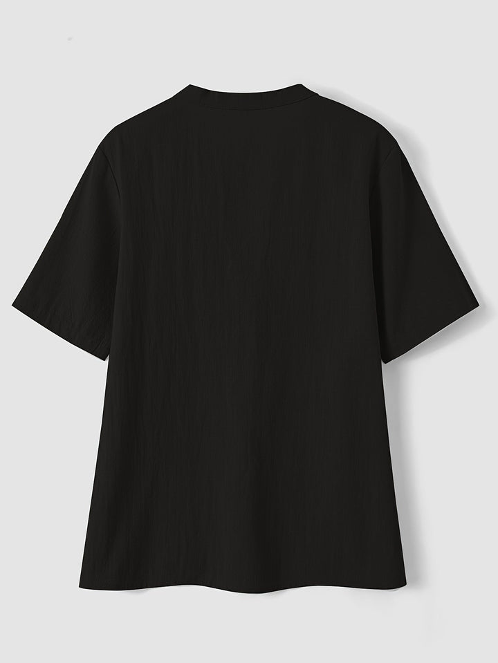 Sharron - Elegáns V-Nyakú Blúz Gombokkal