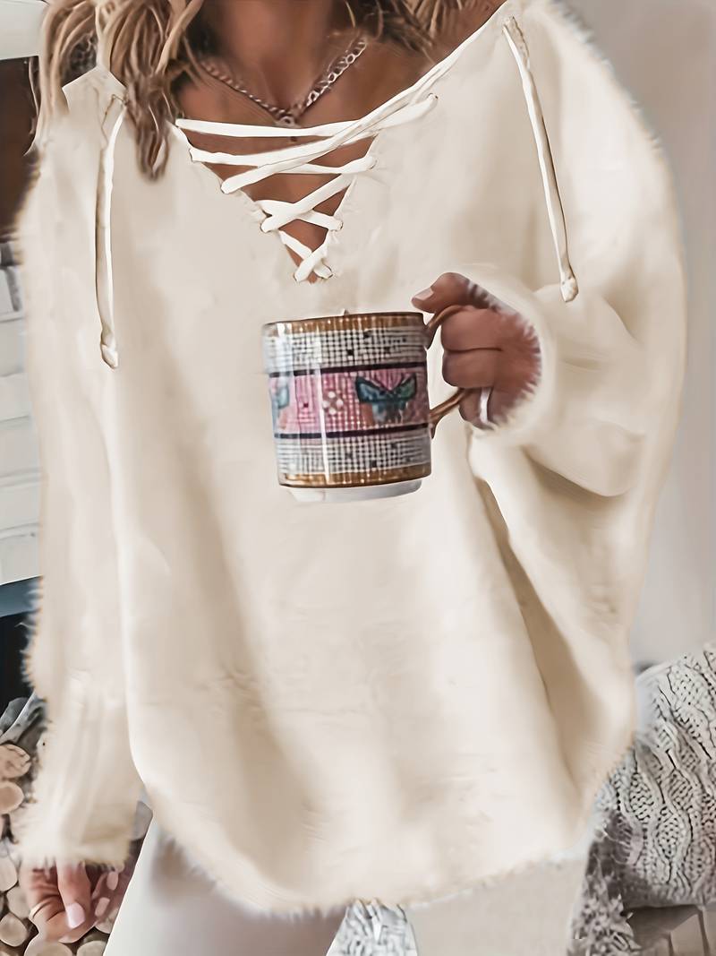 Callahan - Alkalmi Hosszú Ujjú Pulóver V-Nyakkivágással