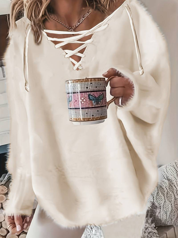 Callahan - Alkalmi Hosszú Ujjú Pulóver V-Nyakkivágással