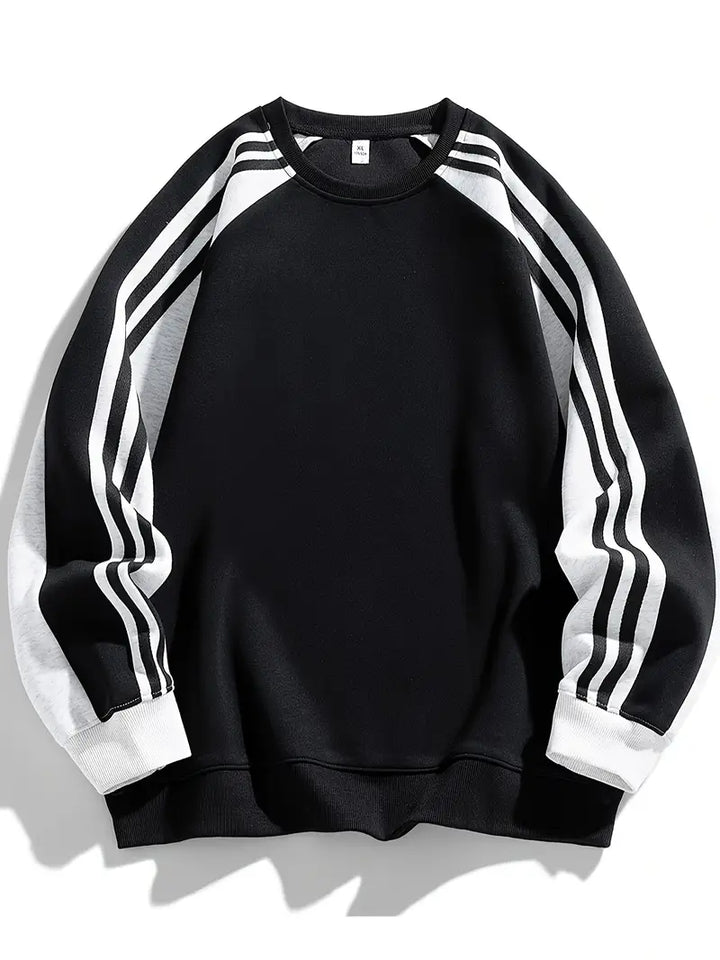 Maddox - Csíkos Ujjas, Kerek Nyakú Pulóver