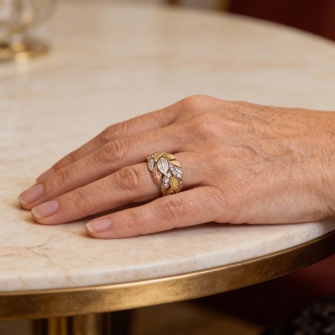 Yulee – Kézi Készítésű Gyűrű Levélmintával