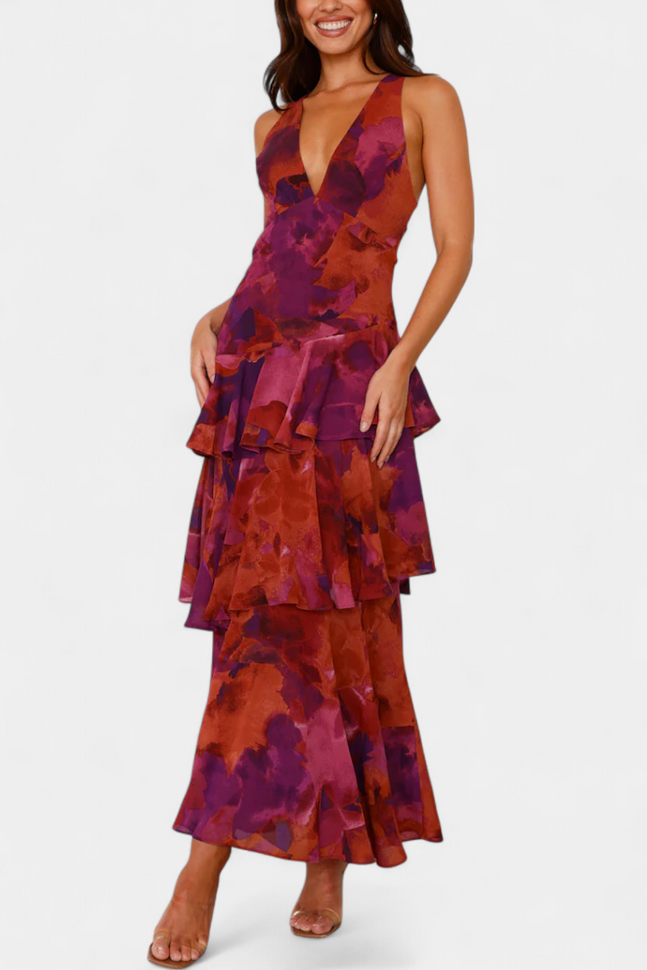 Kensie - Sifon Ruha V-Kivágással Es Lebegő Rétegekkel