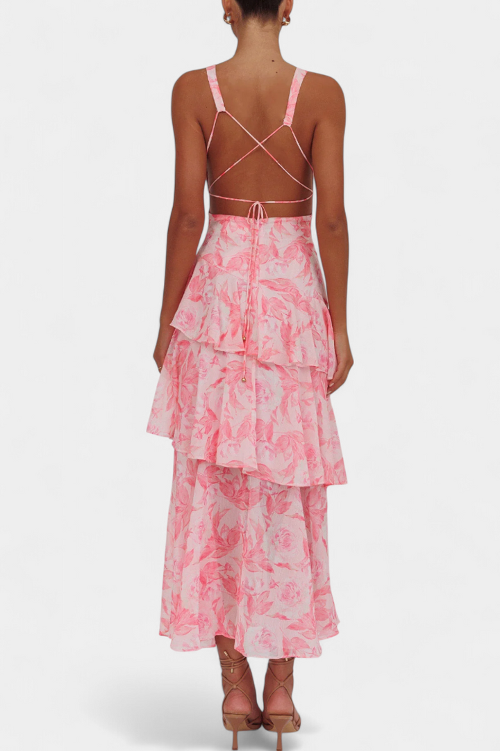 Kensie - Sifon Ruha V-Kivágással Es Lebegő Rétegekkel