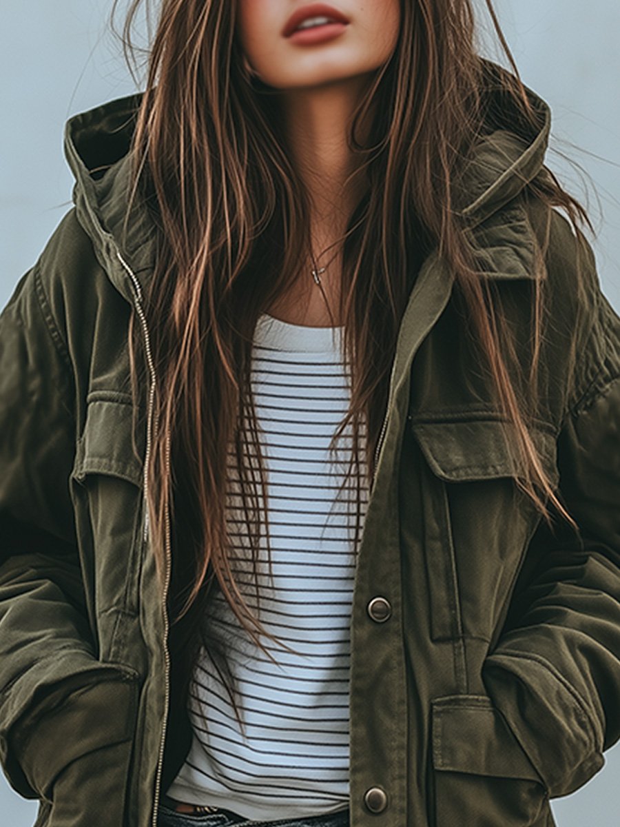 Naelani – szélálló kabát Kapucnival és Több Zsebbel