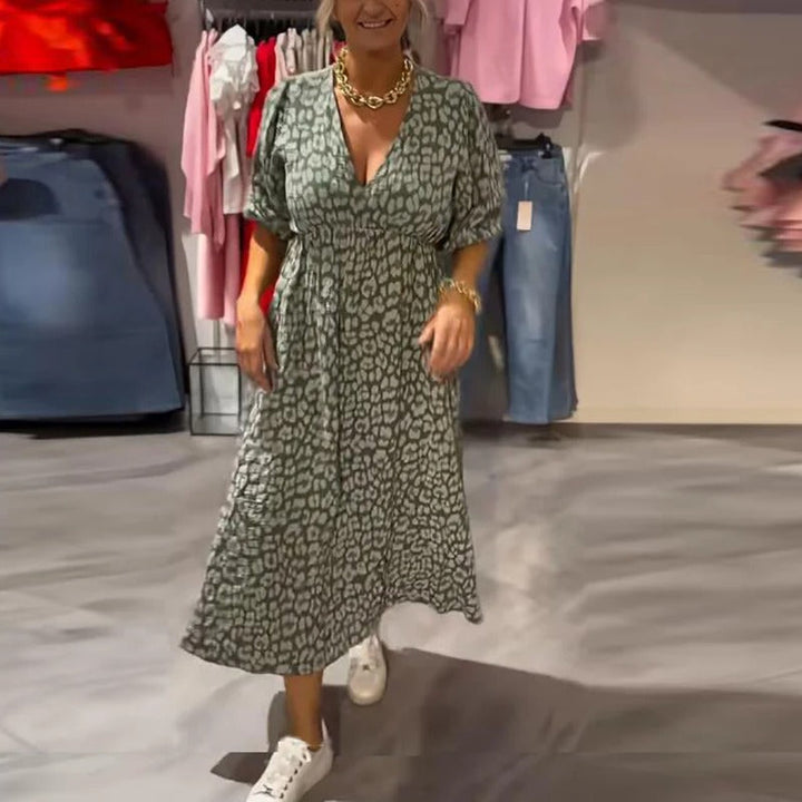 Annie - V-Nyakú Lenvászon Nyári Ruha