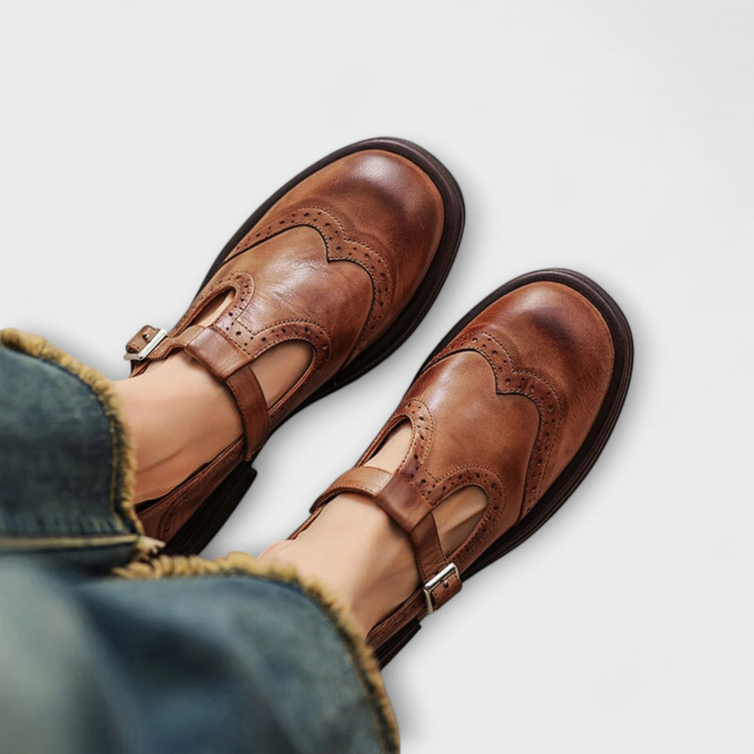 Janine - Bőr Mary Jane Cipő