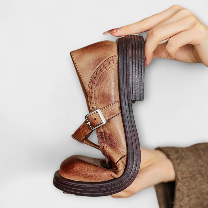 Janine - Bőr Mary Jane Cipő