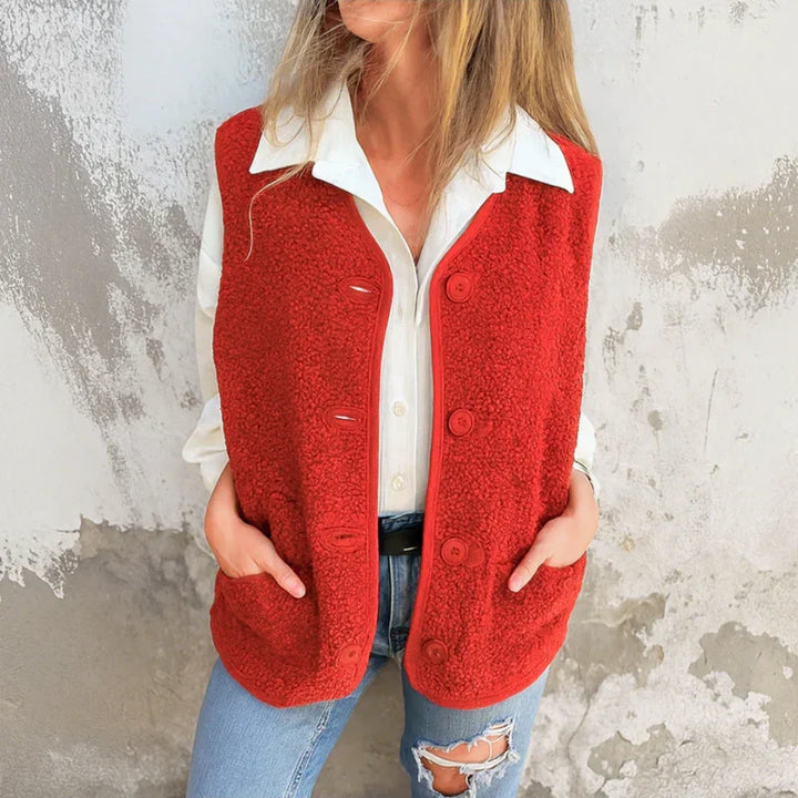 Jacklyn - Teddy Mellény Gombokkal