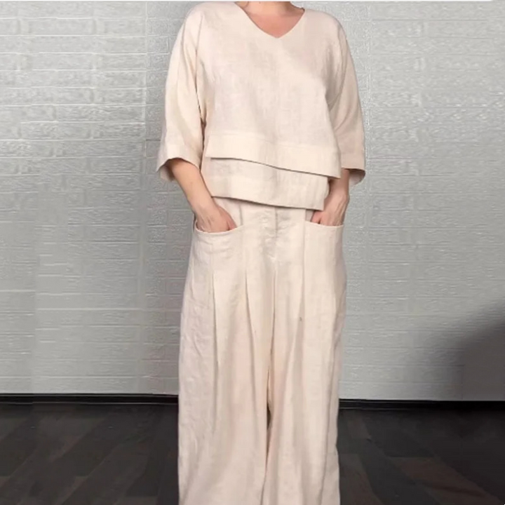 Louna – Elegáns Pamut és Len Kétrészes öltöny