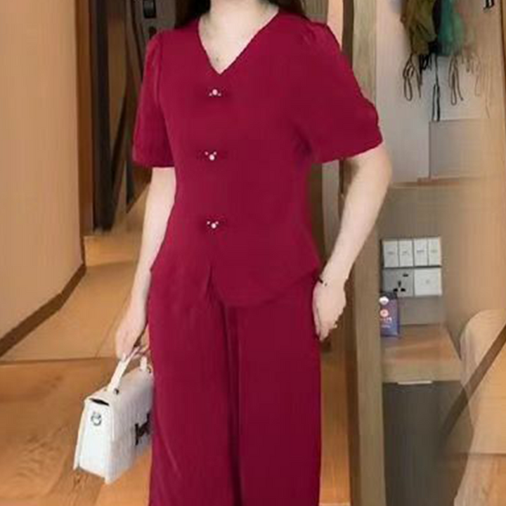 Eseniya – Elegáns  Rövid Ujjú, Kétrészes Szett