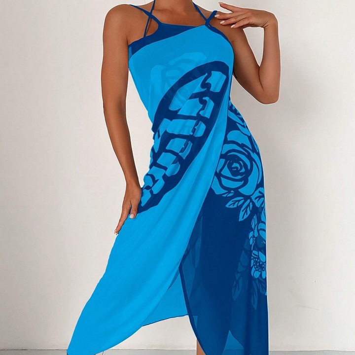 Melora - Pillangós Mintás Fürdőruha-Takaró