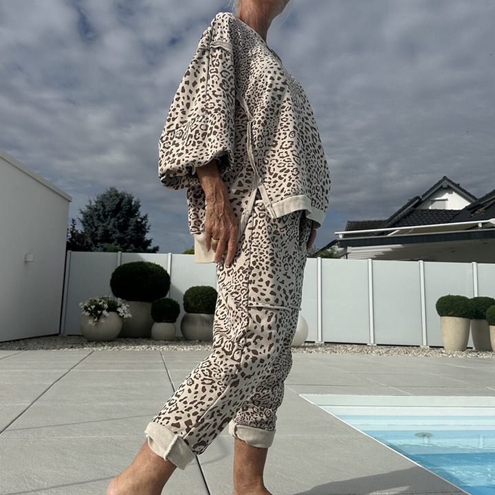 Leenora - Leopárd Mintás Kétrészes Szett