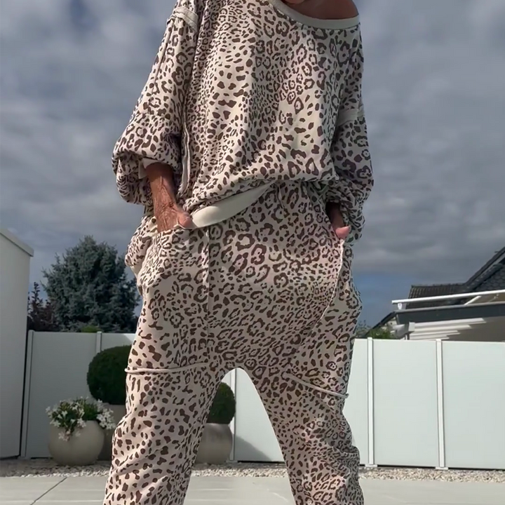 Leenora - Leopárd Mintás Kétrészes Szett