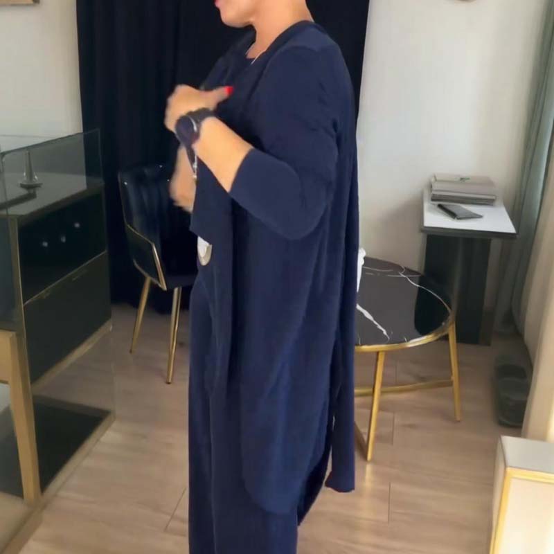 Mouna - Elegáns Hosszú Kardigán 3 Részes Szett