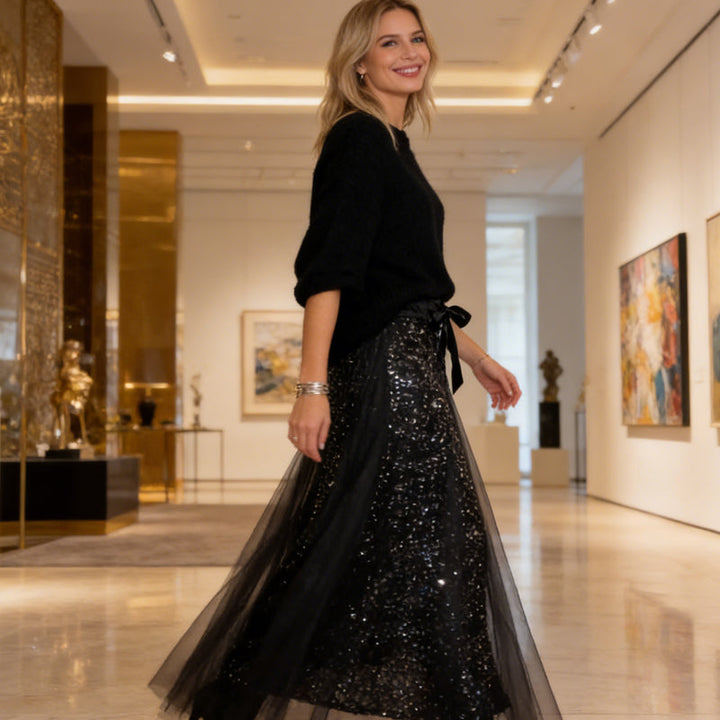 Pnina - Stílusos Csillogó Felső és Tüllszoknya